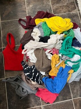 Mixed Color Tank Tops Bundle - Red, Yellow, Green, Blue & More (41 total)